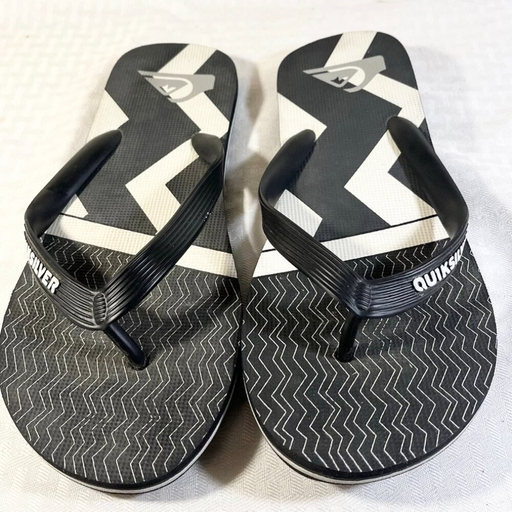 Quicksilver Men's Size 10/11 Flip Flops Thong Sandals Black